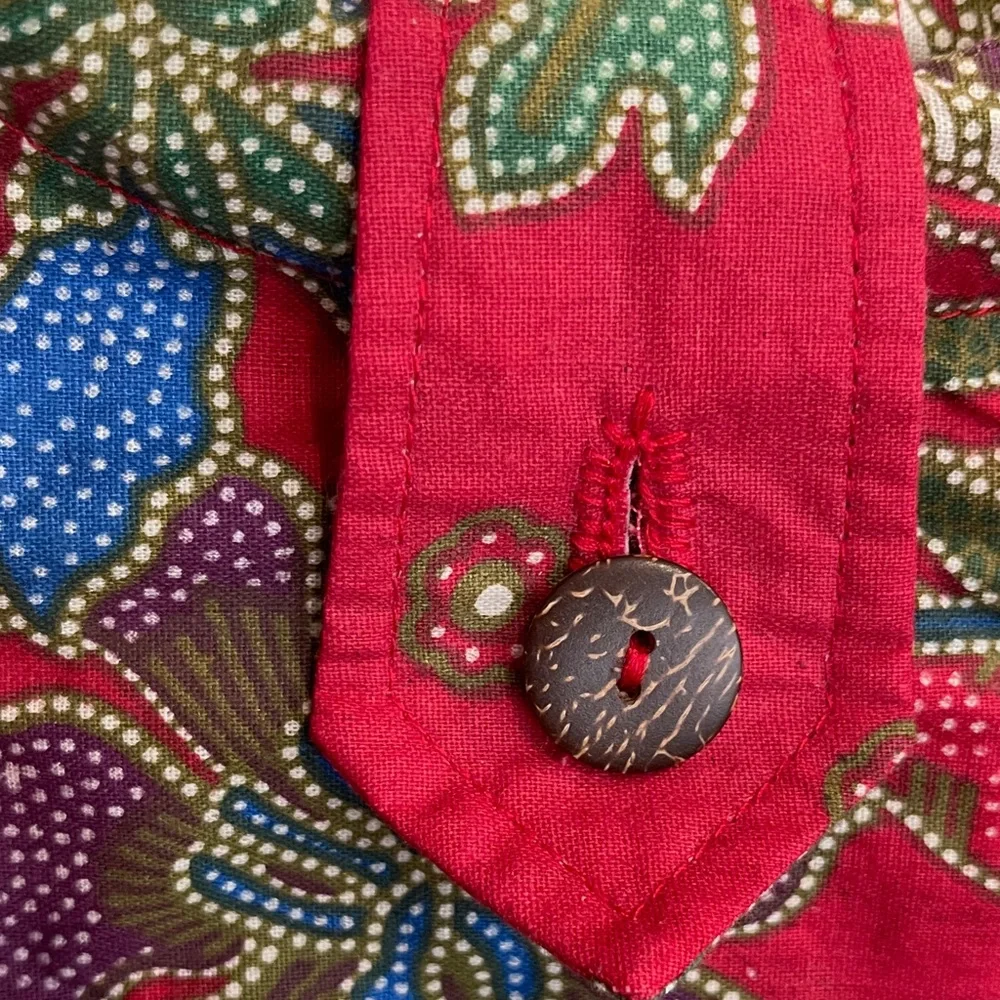 NWOT...Poppy ➕ Sage Red Floral Woven Handle Tote & Base - Picture 3 of 8